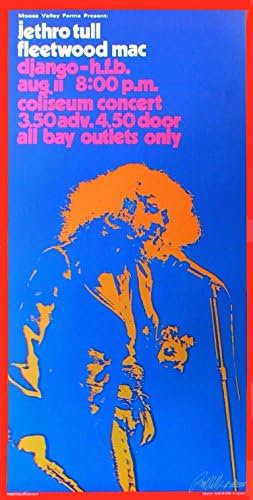 Постер На Jethro Tull Fleetwood Mac Ванкувър 72 Добра Ново Издание С Подпис На Боб Маса