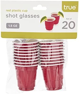 Стъклени чаши за парти на True Red Купа, Чаша на 1,5 Мл за Еднократна употреба чаши за вино, Червени Чаши за парти, Пластмаса, Червен, Определени от 20