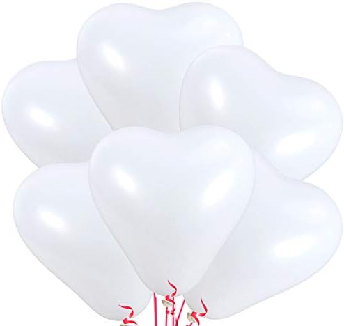 ERINGOGO 100 бр. Балони във формата на Сърце, Латексови Балони 9,8 Инча(Ите) И) за Сватба, Свети Валентин, Рожден Ден,