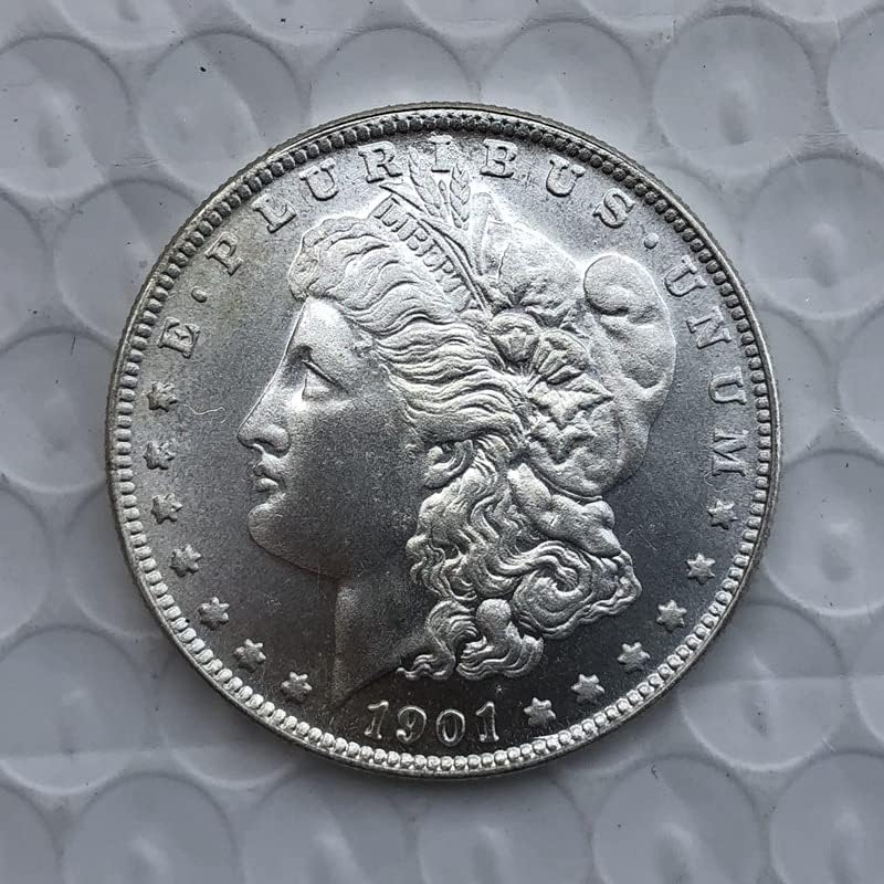 Версия на американската монети Морган 1901-те години на Сребърен Долар Месинг със сребърно покритие Старинни Занаяти