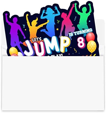 Покани за парти в стила на 8-ия скачане къща Simimi art или на тема скокове на рожден ден - Покани за рожден Ден със скокове на батут - Парти по случай рождения ден на батут
