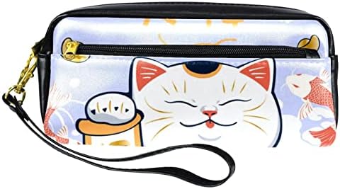 TBOUOBT Козметични Пътни Чанти, Косметичка, Косметичка за Тоалетни принадлежности, cartoony котка-домашни любимци