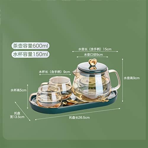 n/a Комплект за следобеден чай, Цветя, Определени чай чаени чаши Домакински tea Kettle Стъклен огнеупорни (Цвят: A, размер: както е показано на фигурата)