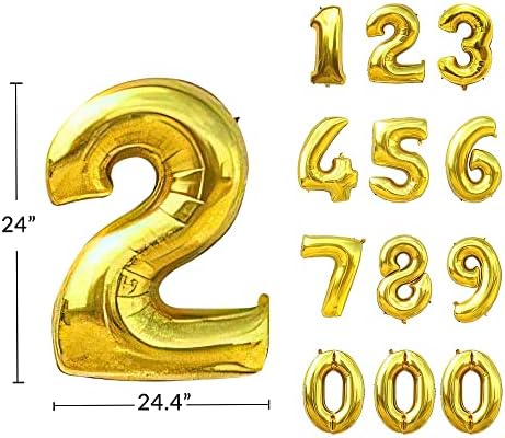Celebratesy 24 балони с много 12 бр. комплект балони от фолио с цифрите 1-9 плюс три от 0, са идеални за рождени Дни,