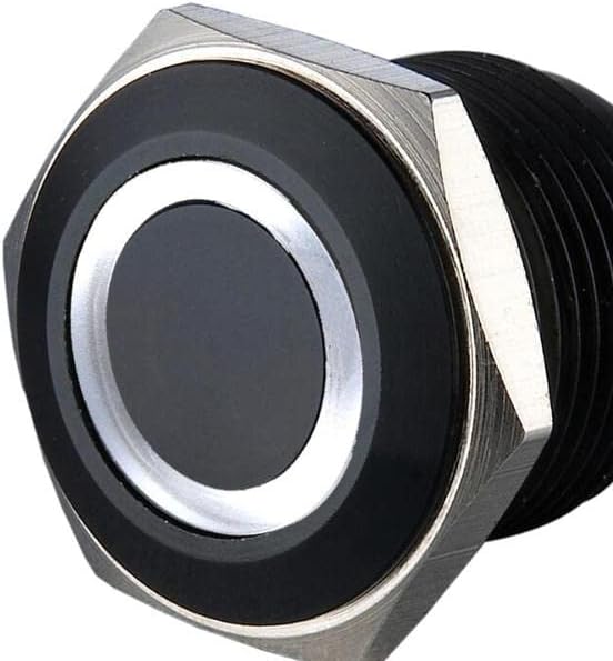 5 Парчета 19 мм 2NO2NC Незабавен или защелкивающийся Черен Бутон на ключа электромобиля (3, 6, 12, 24, 230) - (Цвят: бял, напрежение: led напрежение 3 v, Размер: незабавен 2NO2NC)
