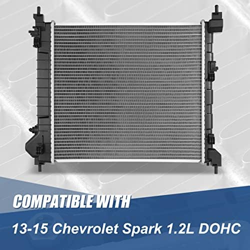 DPI 13342 Фабрично 1-Ред Радиатора за охлаждане, и е Съвместим с Chevrolet Spark 1.2 L DOHC 13-15, Алуминиев жило