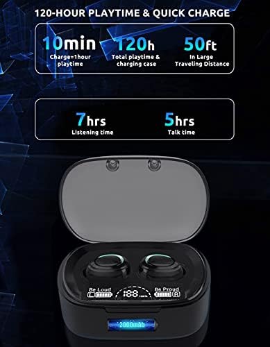 Безжични слушалки Volt Plus TECH V5.1 PRO е Съвместима с Asus TUF Gaming VG27AQL1A IPX3 Bluetooth Touch, Водоустойчив/защитени от изпотяване /намаляване на шума с микрофон (черни)