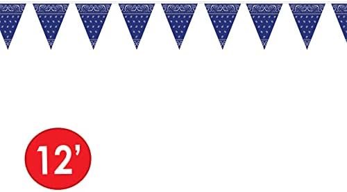 Баннерный вимпел-шарена кърпа Beistle, 11 x 12, Синьо / бяло, 57720-B