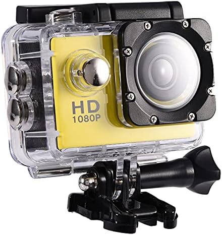 Спортна камера, лесен за употреба Водоустойчива камера DV Професионален дизайн за гмуркане за ясна визуална наслада през целия живот (жълт)