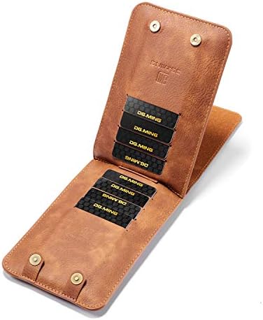 калъф-клипса за телефон DG.МИНГ Премиум-клас от естествена кожа, чанта-кобур, гайки за колан, Магнитна закопчалка, Съвместим