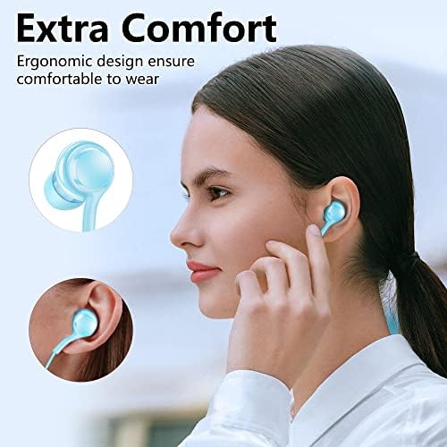 3 Комплекта Слушалки с Кабел слушалки с микрофон, Слушалки в ушите Macaron за момичета, Неподатливостта на стерео слушалки