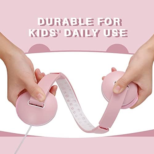Детски слушалки Nasuque за момичета, Леки и Сгъваеми Детски стерео слушалки с микрофон, Регулатор на силата на звука