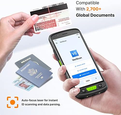 Ръчен скенер IDWare 9000 - лична карта, шофьорска книжка, за проверка на възрастта и скенер паспорт със софтуер Veriscan Premium - Синхронизиране на няколко устройства