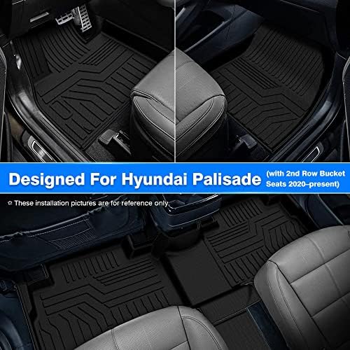 Подложки Mixsuper, Съвместими с Hyundai Palisade 2020-2023 години на освобождаването от 2-ри до Ковшеобразных седалки, при всякакви метеорологични условия Подови облицовки на 1-ви,
