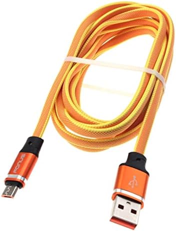 6 фута USB кабел Оранжево microUSB Кабел на Зарядно устройство Тел власт с дълга оплеткой е Съвместим с Motorola Droid