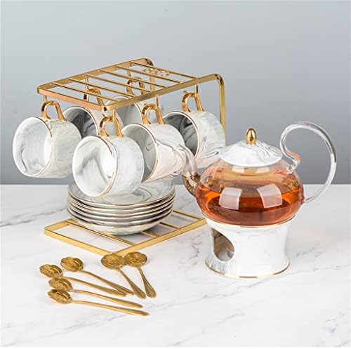 ОРЕХ, Английски следобеден чай, набор от цветни чаени чаши, Европейският Керамични топлоустойчива Стъклена кана за варене на плодове, отопление чайник (Цвят: A, разм