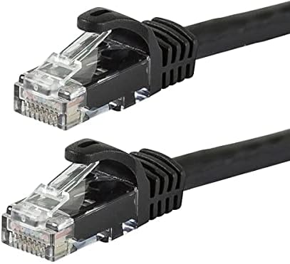 Свързване на Ethernet кабел Monoprice Cat6 - 10 метра - Черен (12 бр) без довършителни RJ-45, Блокирани, 550 Mhz, UTP, Чисти гола носа и горната част на Меден проводник, 24AWG - Серия Flexboot