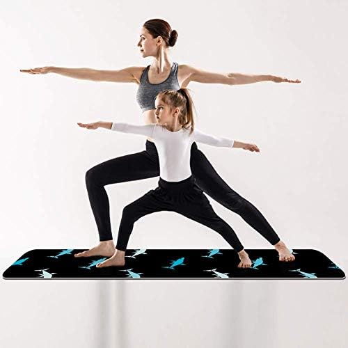 Много дебело килимче за йога с абстрактни символи Акули 6 мм, екологично Чисти Постелки за упражнения от ТПЭ, Подложка