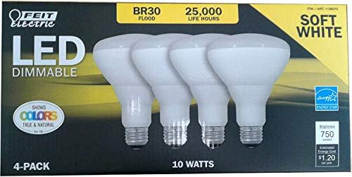 Лампи Feit LED Dimmable BR30 Flood Soft White Мощност 65 W, Б/10 W, 4 бр.