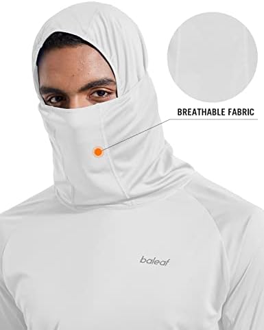 Мъжки Солнцезащитная Hoody BALEAF с Качулка UPF 50 +, Тениски с UV защита с дълъг Ръкав и гмуркане с Шнорхел, Защита