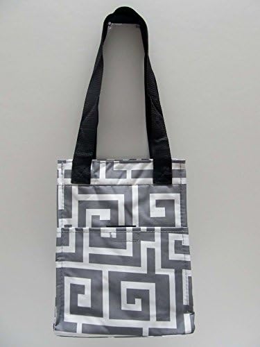 Случайна чанта за Обяд Преносима Чанта за носене Ланча Tote Bag (на Гръцки ключ Сив цвят)