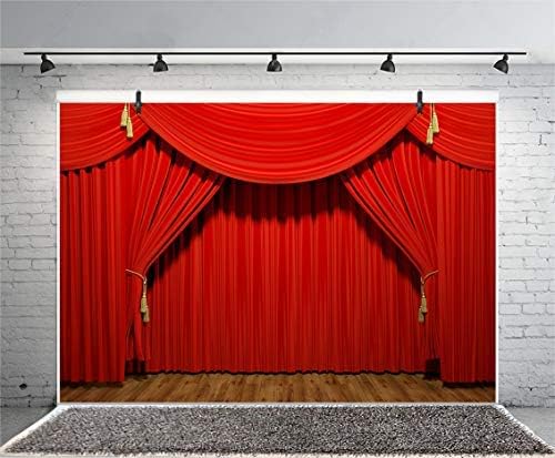 Baocicco 12x8 метра Винил Фон на Интериора на Театралната сцена Фон за Снимки Осветление за сцената Червени Завеси дюшеме