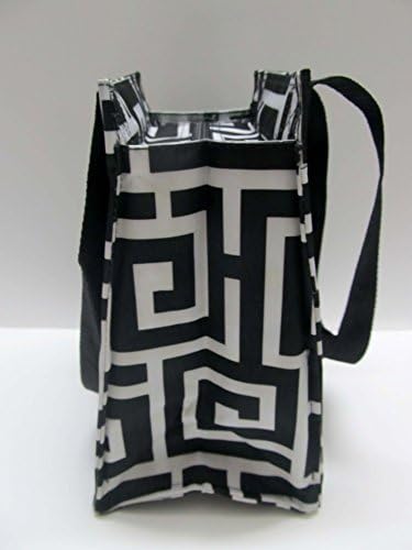 Случайна Чанта за Обяд Преносима Чанта за носене Ланча Tote Bag (на Гръцки ключ Черен цвят)