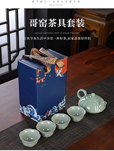 Чай Guochao Ge Kiln Bg Kiln порцеланов чайник комплект порцеланови чаени съдове за чай, Китайски чай, комплекти за взрослыхспортивный набор от чаени саксии (гърне конкубини)