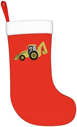 Yuyuy Строителен Багер-Копатель Коледен Отглеждане Празнична Украса Камина Окачен На Стелката 18 Инча(А)А) Чорапи