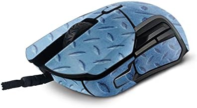 Гланцирана лъскава обвивка MightySkins е Съвместим с игри на мишката SteelSeries Съперник 5 - Синя решетка | Защитно, трайно гланцово покритие с пайети | Лесно се нанася и проме?