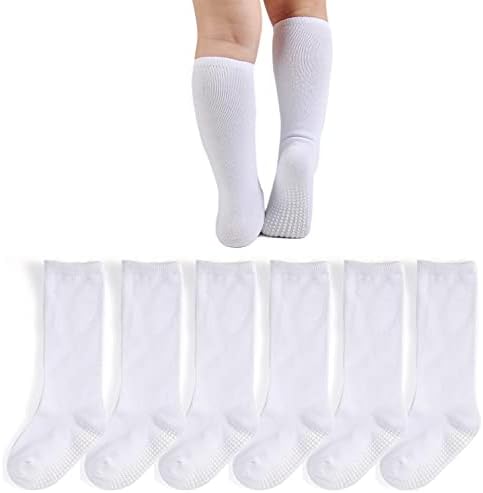 Мини Ангел Детски Чорапогащи до Коляното 6 Двойки Нескользящие Дълги Чорапи-Тръба против хлъзгане, Спортни Чорапи за Деца, Момчета И Момичета