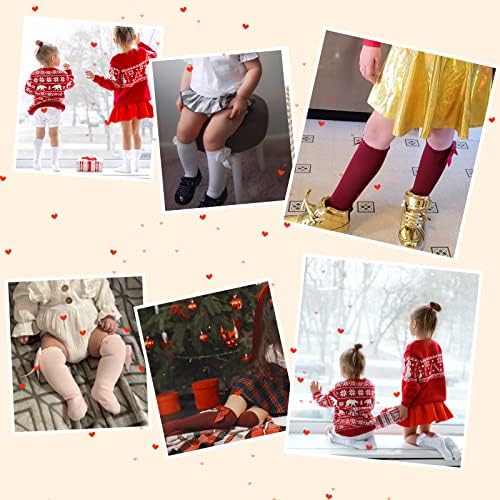 Чорапи за малки Момичета, Сладки Чорапи до Коляното за Деца, Коледни Дълги Топли Чорапи