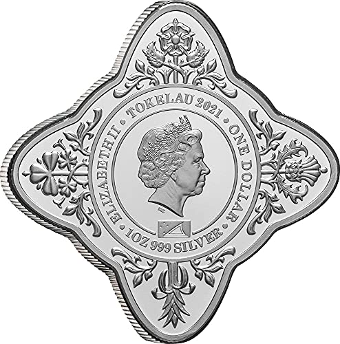2021 DE Модерна Възпоменателна сребърна монета PowerCoin Three Kings Royal Star, с тегло 1 Унция номинална стойност от 1 долар Токелау 2021 Proof