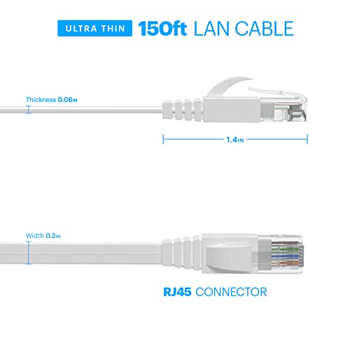 Amcrest CAT6E Видео Кабел Ethernet POE с резолюция 4K, 150 фута Високоскоростен мрежов кабел за връзка към Интернет за