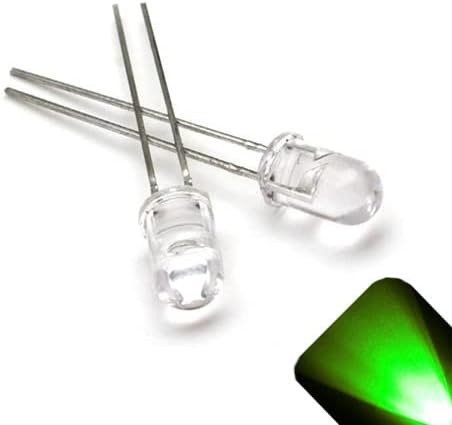 Светодиоди фара 12 в с кръгли прозрачни лещи 5 мм - Чистият зелен светодиод - Ултра - ярък Вграден / вътрешен резистор