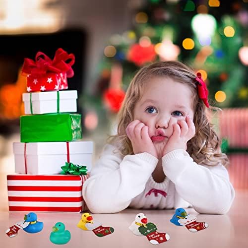 60 Броя Коледни Гумени Патици Подарък Мини Гумени Патици Сувенири За Партита Малки Патици Коледни Чорапи Коледна Елха Дядо Празник Рождения Ден На Басейн Баня