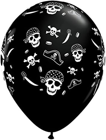 Qualatex 11 Пиратски череп и кости около балони (10 карата)