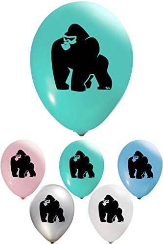 Балони Gorilla Balloons - 12 инча от латекс - Двустранно принт (16 парчета) за партита по повод рожден Ден или друго