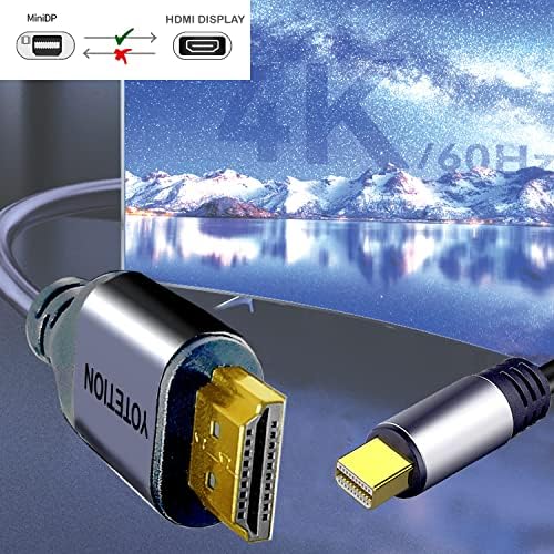 15-крак кабел Mini Displayport-HDMI, 4K60HZ Кабели Mini dp Thunderbolt, hdmi за MacBook Pro/Air, iMac, Microsoft Surface