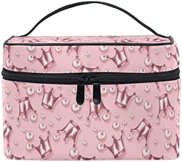 Косметичка, Розово Злато Кралицата на Короната Пътуване Грим Организатор Чанта козметични чанти Тоалетни Чанти за Момичета