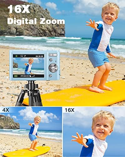 Детски фотоапарат, Цифрова камера Zostuic с Автофокус 48 Mp с карта памет от 32 GB, Камера за Видеоблогинга 1080P с 16-кратно