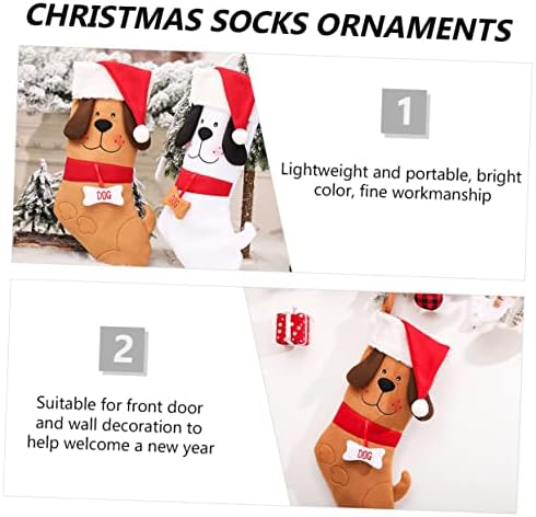 Abaodam 6 бр. Коледни Чорапи за Кучета, Коледен Декор, Чорапи за Кученца за Малки Кучета, Коледна Украса, Коледни Чорапи,