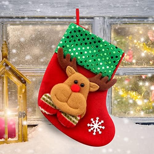 Коледна Чанта Подарък-Коледна Украса Чорапи Чорапи Бонбони Малка Чанта Подарочное Украса Занаяти Венец Открит На 100 Метра