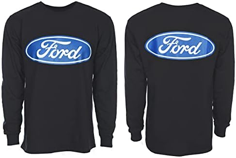 JH DESIGN GROUP Мъжка Тениска Ford Performance с кръгло деколте и дълъг ръкав Отпред и Эмблемами на ръкавите
