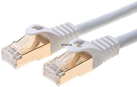 Кабел CAT7 Ethernet Premium S/FTP Patch-кабели RJ-45 Високоскоростен тел локална мрежа 600 Mhz (25 МЕТРА, бял)