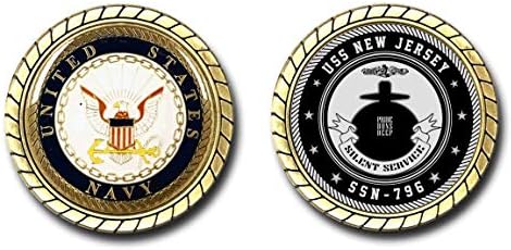 Монета на Повикване подводница USS New Jersey SSN-796 от ВОЕННОМОРСКИТЕ сили на САЩ - Официално лицензирани
