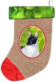Коледни чорапи за Крысиного териер Carolin's Treasures, 11 x 18, Многоцветен