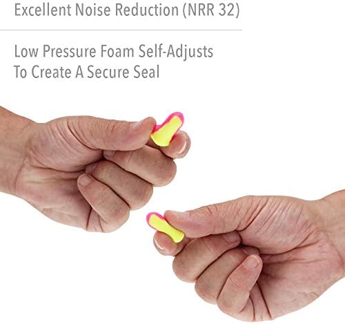 Еднократни тапи за уши Howard Leight от Honeywell - R 01204 Laser Lite повишена видимост, 1 опаковка (50 чифта), жълто