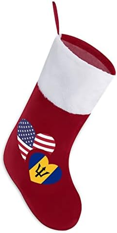 Барбадос Флаг на САЩ Коледни Чорапи Отглеждане на Коледна Елха Дядо коледа Декорации Висящи Украса за Камината Празник