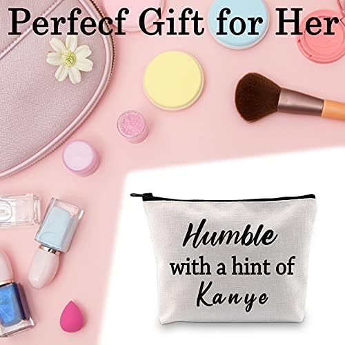 BLUPARK Забавен подарък от Кание, Вдъхновяващи цитати от рап, Косметичка Скромен, С Намек на Kanye, Косметичка за Нея (Humble С нотка на Kanye)